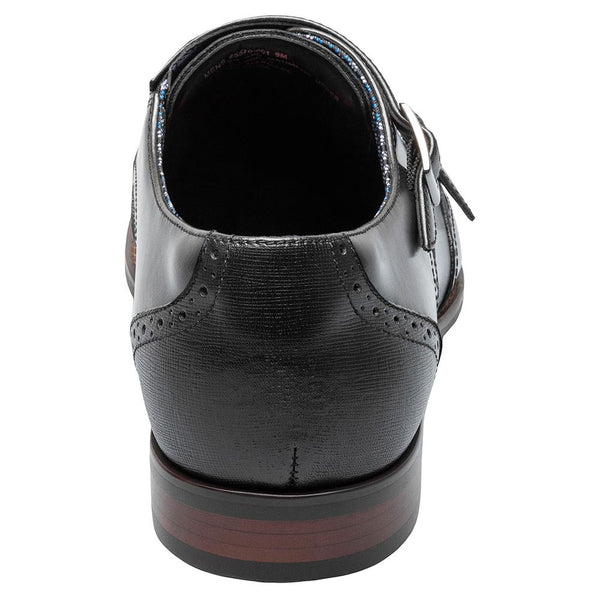 Stacy Adams Karson Black Wingtip Double Monk Strap Shoes