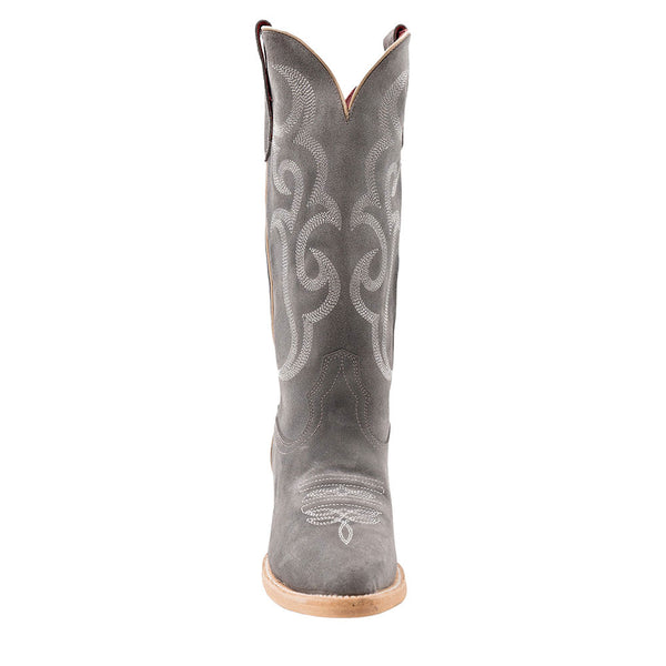 Ferrini Quinn Gray Full Grain Leather Snipped Toe Cowboy Boots