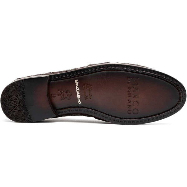 Marco Di Milano Bianchi Brown Genuine Caiman Tassel Loafers