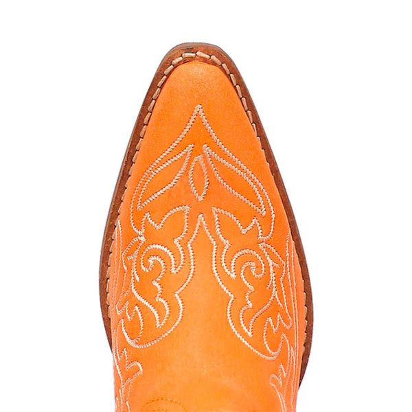 Dingo's Flirty N' Fun Orange Almond Toe Leather Boots