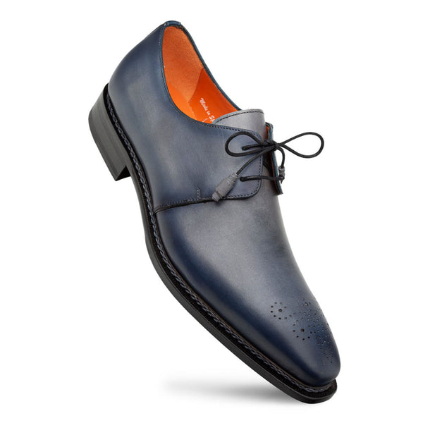 Mezlan Principe Grey/Rust Patina Leather Men’s Derby Shoes