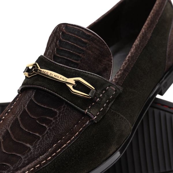 Marco Di Milano Hugo Ostrich Brown Sueded Loafers