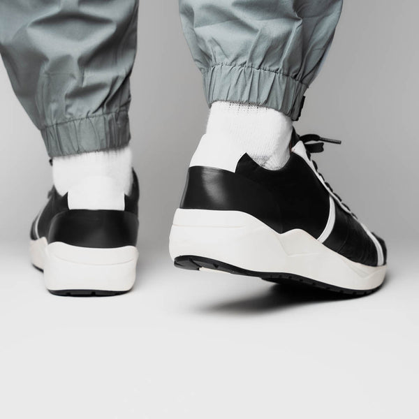 Marco Di Milano LYON II Ostrich and Calfskin Black/White Sneakers