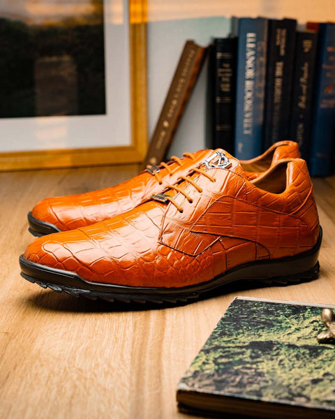 Marco Di Milano Vulcan Honey Alligator Derby Shoes