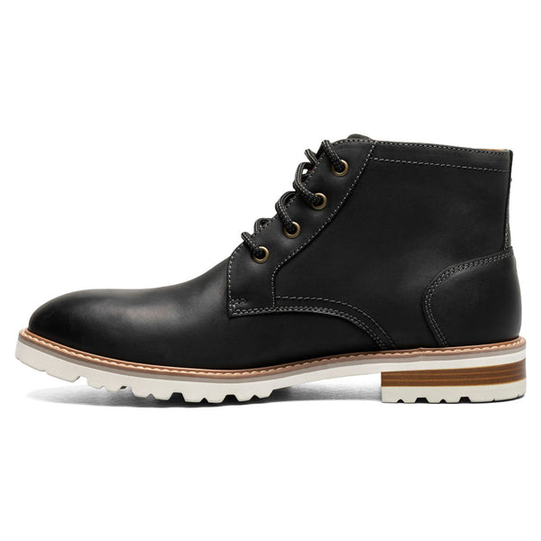 Florsheim Renegade Plain Toe Black Crazy Horse Leather 4 Eye Boots