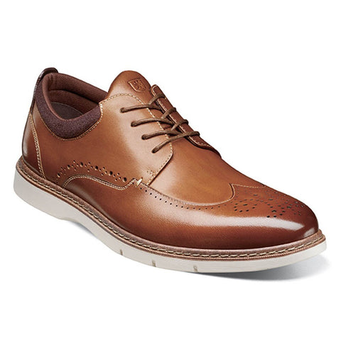 Stacy Adams Synergy Cognac Smooth Leather Mens Wingtip Oxford