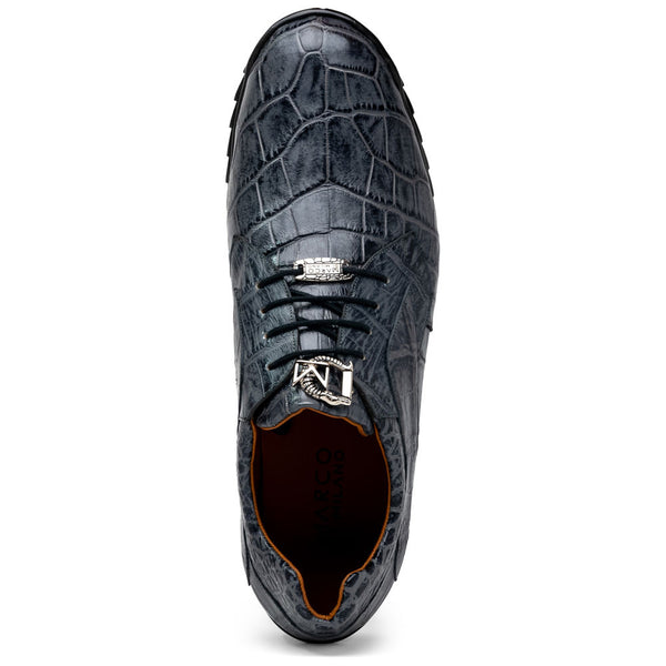 Marco Di Milano Vulcan Grey Alligator Derby Shoes