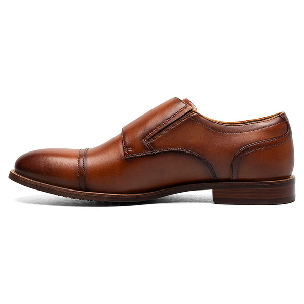 Florsheim Rucci Cap Toe Double Monk Strap Men’s Cognac Dress Shoes