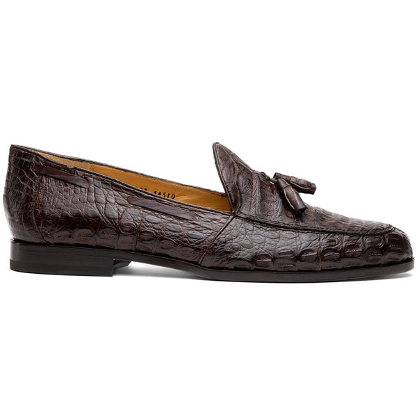 Marco Di Milano Bianchi Brown Genuine Caiman Tassel Loafers