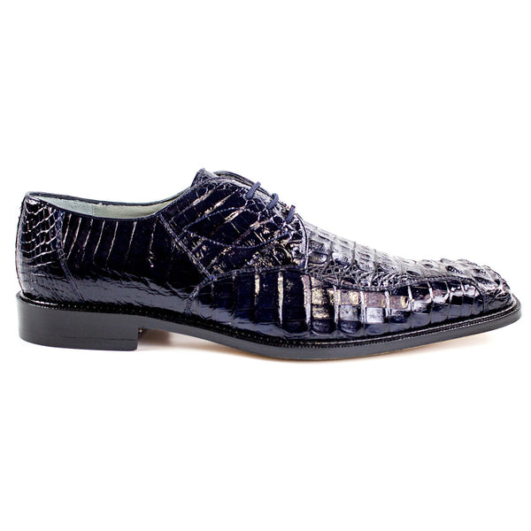 Belvedere Chapo Navy Genuine Crocodile Men's Oxfords