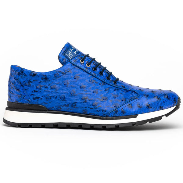 Marco Di Milano SCANNI Electric Blue Ostrich Quill Sneakers