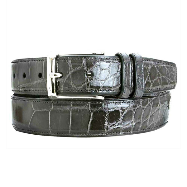 Mezlan Genuine Alligator Belt Grey