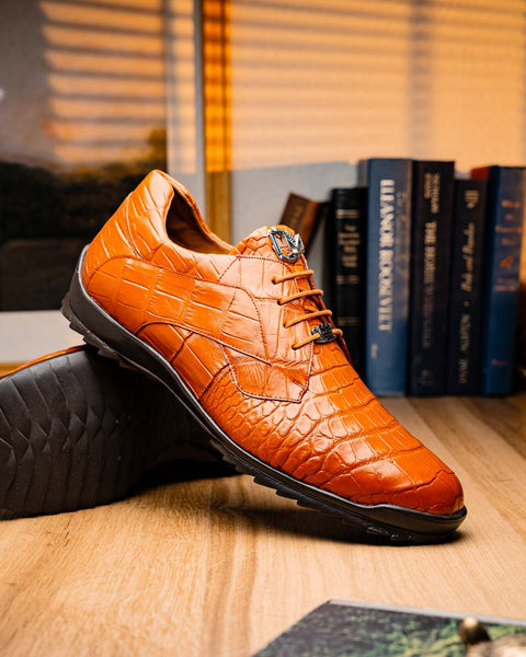 Marco Di Milano Vulcan Honey Alligator Derby Shoes