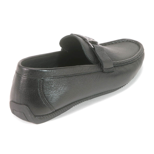 Sigotto Uomo Black Soft Leather Driving Loafer with B Logo