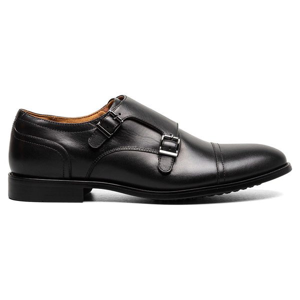 Florsheim Rucci Cap Toe Double Monk Strap Men’s Black Smooth Dress Shoes