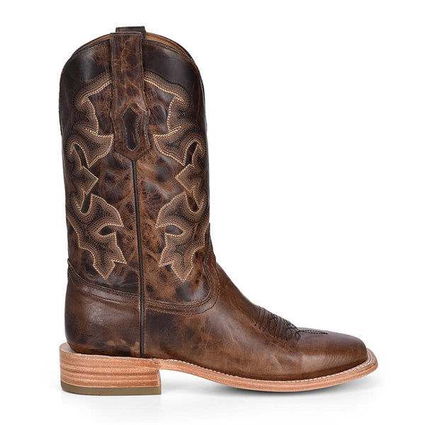 Corral Men's Wide Square Toe Western Moka Embroidered Boots