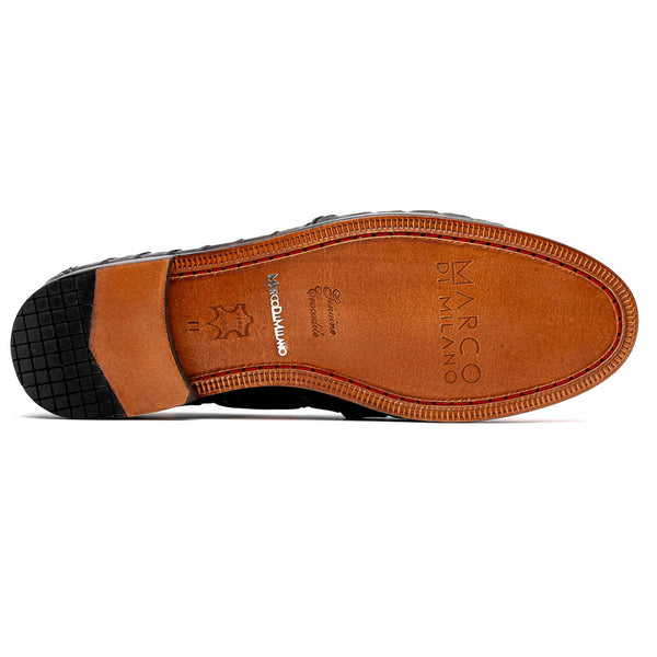 Marco Di Milano Apricena Derby Black Caiman Shoes