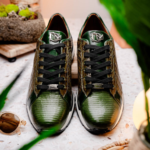 Marco Di Milano PORTICI Caiman Lizard Green/Olive Sneakers