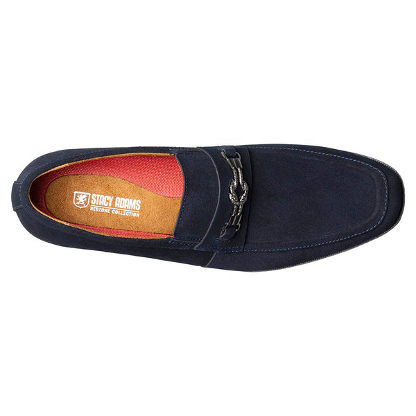 Stacy Adams Ravelle Navy Suede Moc Toe Bit Slip On Shoes