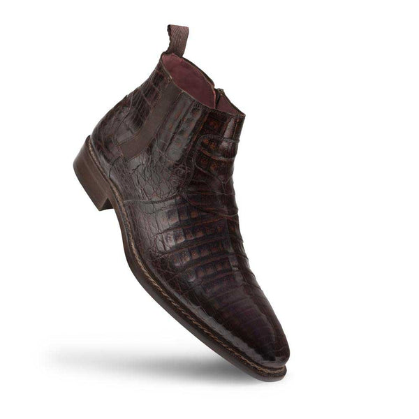 Mezlan Blackmore Brown Genuine Crocodile Plain Toe Mens Boot