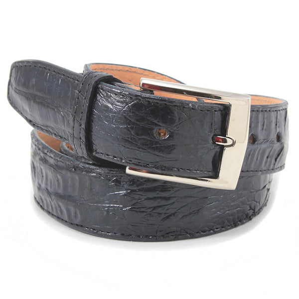 Belvedere Navy Genuine Crocodile Dress Belt