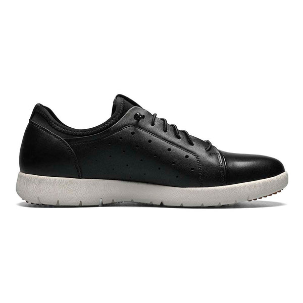 Stacy Adams Halden Black Smooth Leather Cap Toe Elastic Lace Up Mens Sneaker