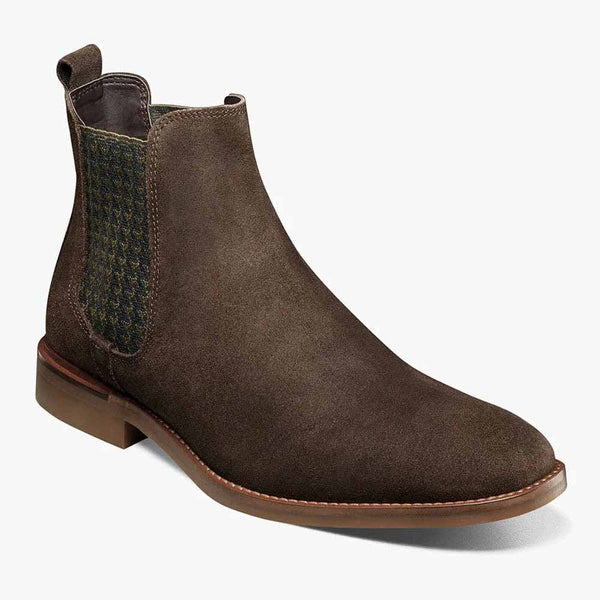 Stacy Adams GABRIEL Brown Suede Plain Toe Chelsea Boots