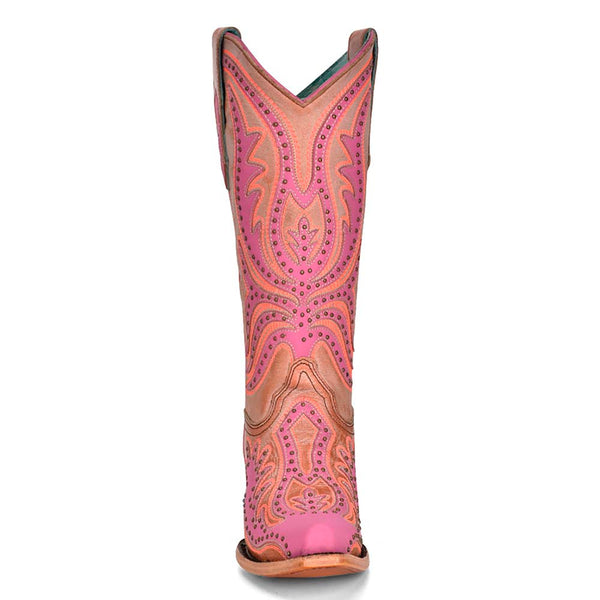 Corral Women’s Western Pink Overlay & Fluorescent Embroidery Boots