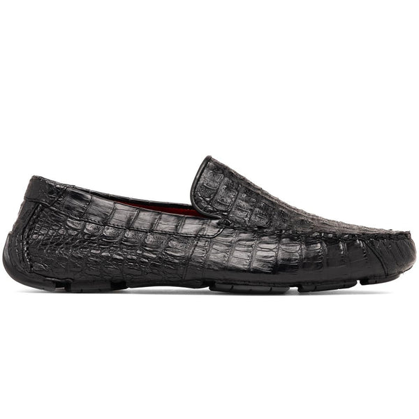 Marco Di Milano Remo Black Caiman Driving Slip-On Loafers