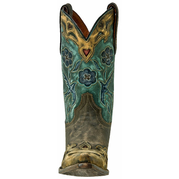 Dan Post Vintage Copper & Teal Leather Boot