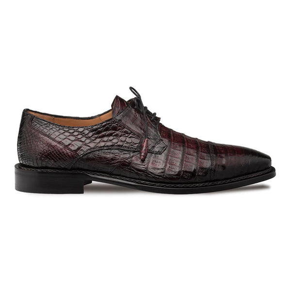 Mezlan Giovane Fuscus Cap Toe Derby Burgundy Crocodile Shoes