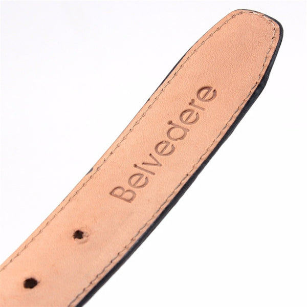 Belvedere Brown Genuine Crocodile Dress Belt