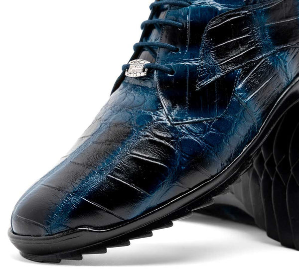 Marco Di Milano Vulcan Rustic Navy Alligator Derby Shoes