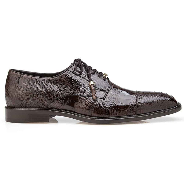 Belvedere Batta Chocolate Genuine Ostrich Men's Oxford