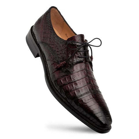 Mezlan Giovane Fuscus Cap Toe Derby Burgundy Crocodile Shoes