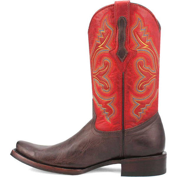 Dingo True Grit Brown and Red Snoot Toe Leather Western Boots