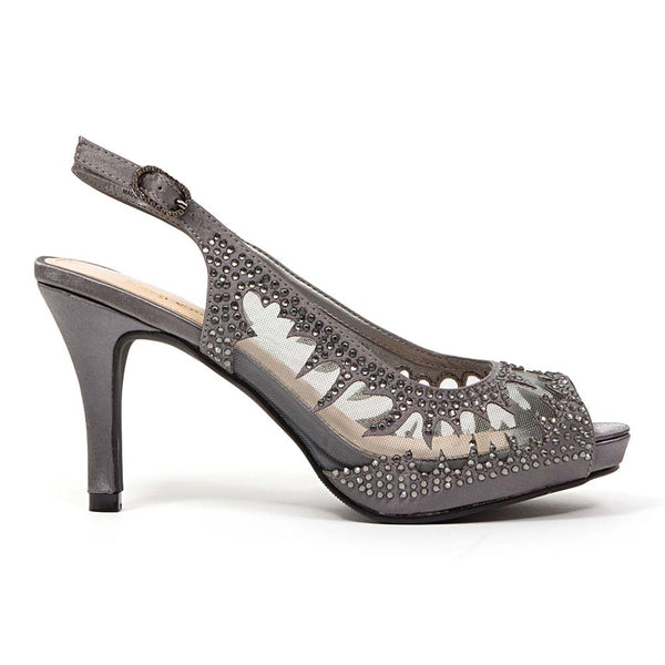 Lady Couture Spicy Gray Embellished Fabric Dress Pumps