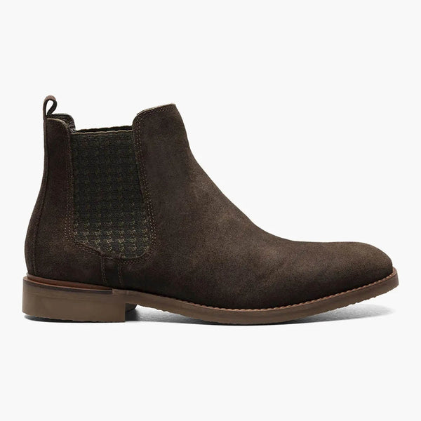 Stacy Adams GABRIEL Brown Suede Plain Toe Chelsea Boots