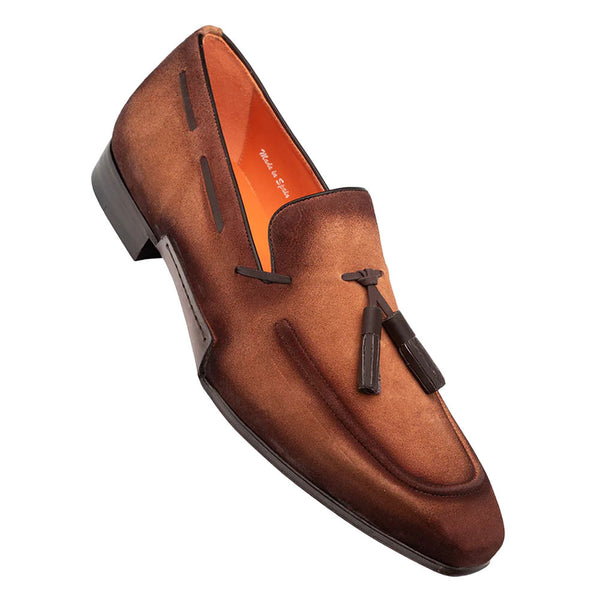 Mezlan Pavese Sport Hand-Burnished Suede Tassel Slip-On Shoes