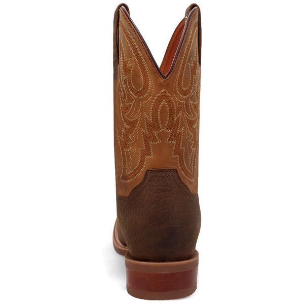 Dan Post Men's Bridgestone Chocolate & Tan Square Toe Western Boots