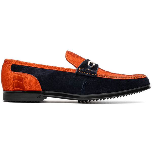 Marco Di Milano Hugo Ostrich Orange/Navy Loafers