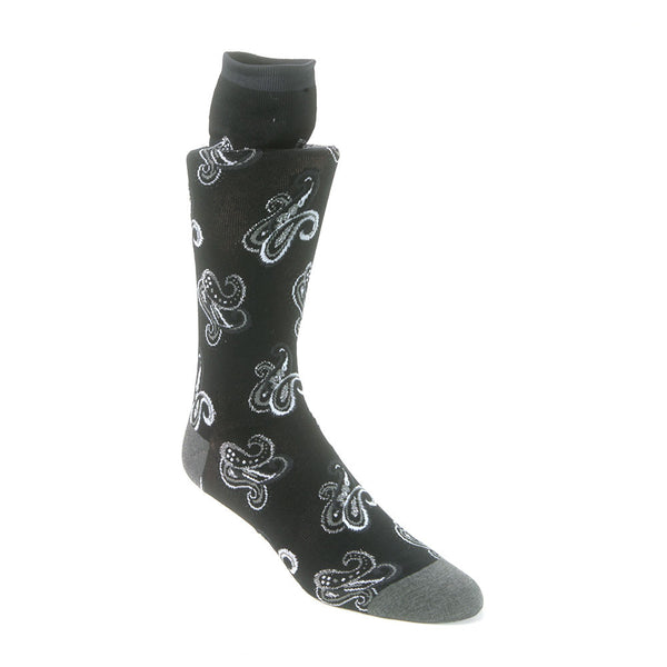 Talia Black & Grey Floral Printed Socks for Men