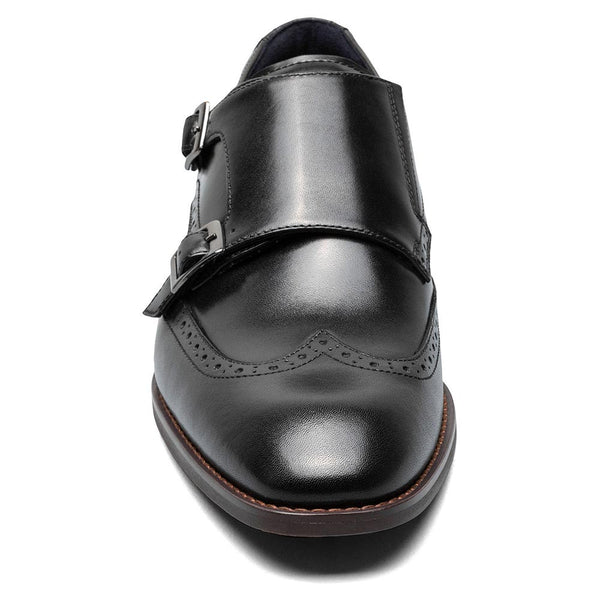 Stacy Adams Karson Black Wingtip Double Monk Strap Shoes