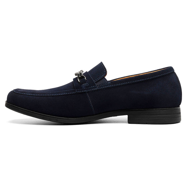 Stacy Adams Ravelle Navy Suede Moc Toe Bit Slip On Shoes