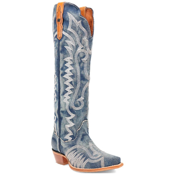 Dan Post Women's Denim Darlin Zipper Snip Toe Boots