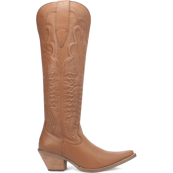 Dingo Raisin Kane Brown Embossed Zipper and Snip Toe Leather Boots