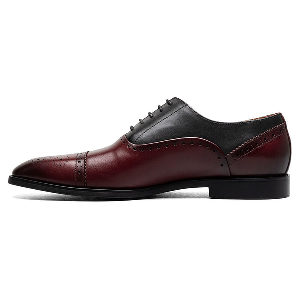 Stacy Adams Reynolds Burgundy Multi Cap Toe Oxford Shoes