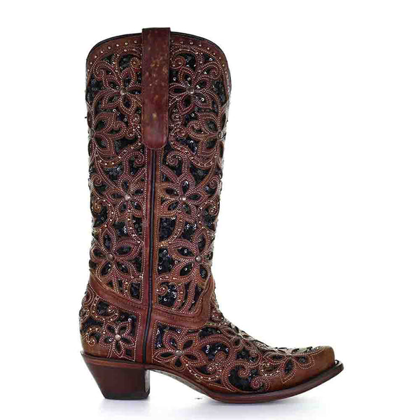 Corral Tan and Black Leather Boots