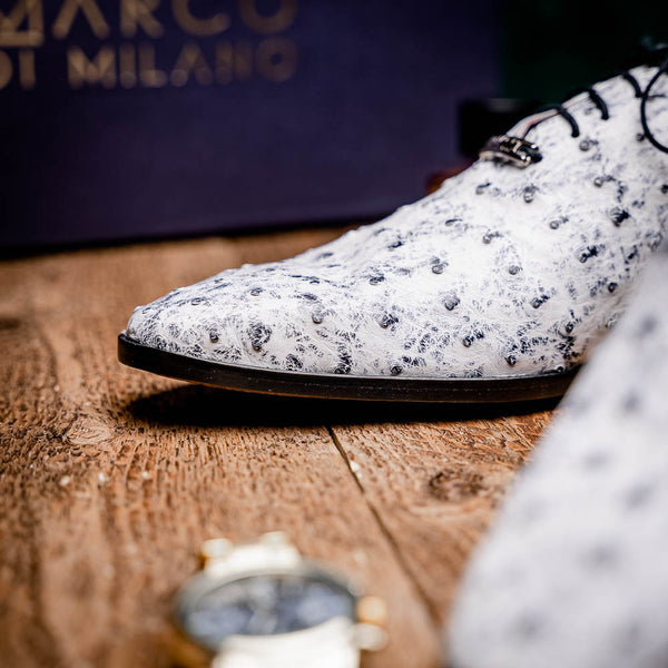 Marco Di Milano Criss Oxford Newspaper Ostrich Shoes