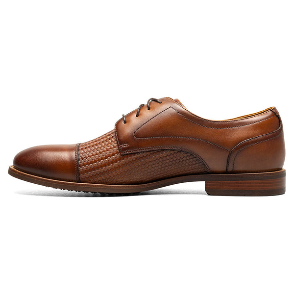 Florsheim Rucci Weave Cap Toe Oxford Men’s Cognac Dress Shoes